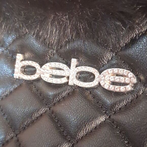 Bebe Black Quilted Fake Fur-Trim Gloves - Picture 5 of 6